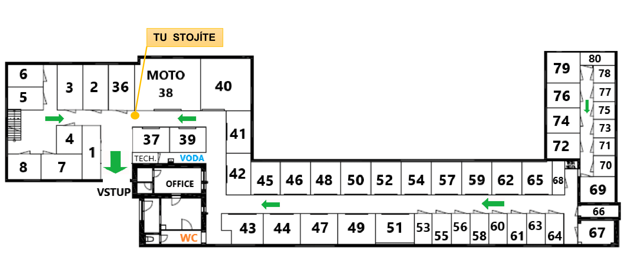 Pôdorys skladov – prízemie